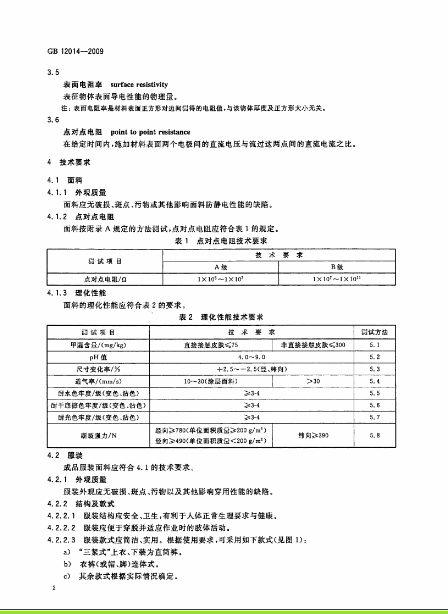 防静电服国家标准内容